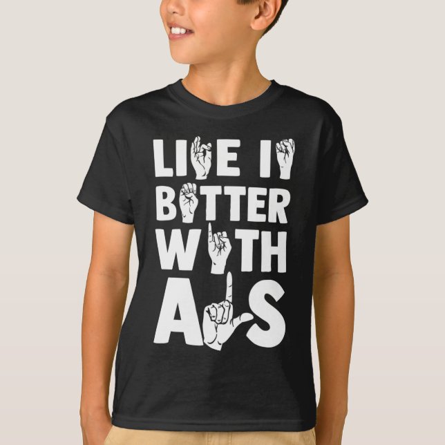 Camiseta Sensibilización De Los Sordos Y Lenguaje De Rótulo (Anverso)