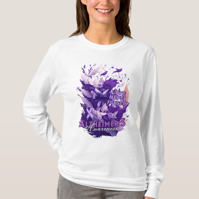 Camiseta Sensibilización del zhéimer sobre la floración de  (Anverso)