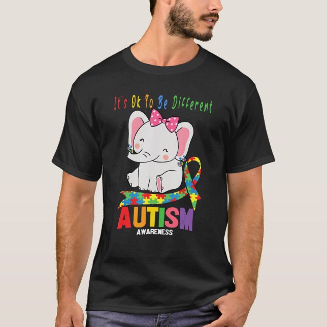 Camiseta Sensibilización Elefante Mamá Vistiendo Bordes Aut (Anverso)
