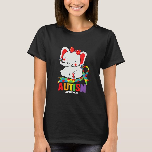 Camiseta Sensibilización Elefante Mamá Vistiendo Bordes Aut (Anverso)