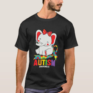 Camiseta Sensibilización Elefante Mamá Vistiendo Bordes Aut