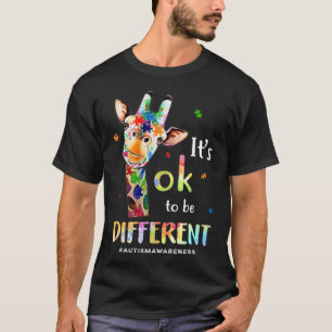 Camiseta Sensibilización sobre autismo animal de jirafa abu