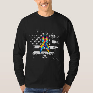Camiseta Sensibilización sobre autismo Bandera estadouniden