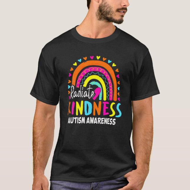 Camiseta Sensibilización sobre autismo colorido en el arco  (Anverso)