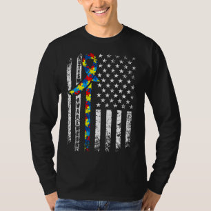 Camiseta Sensibilización sobre autismo perturbó la bandera