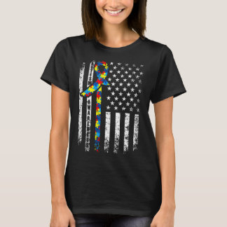 Camiseta Sensibilización sobre autismo perturbó la bandera