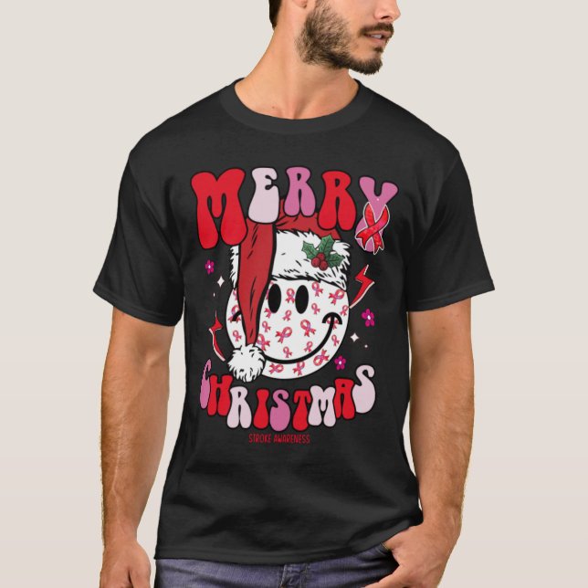 Camiseta Sensibilización sobre el ataque - santa hat feliz  (Anverso)
