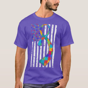 Camiseta Sensibilización sobre el autismo Bandera estadouni