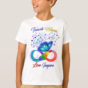 Camiseta Sensibilización sobre el autismo de las mariposas: