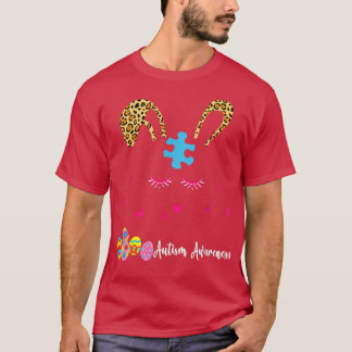 Camiseta Sensibilización sobre el autismo de leopard Bunny 