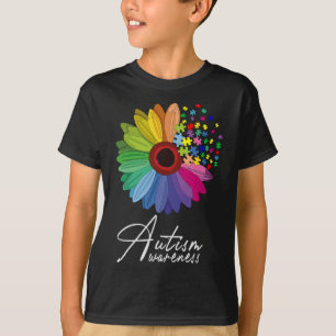 Camiseta Sensibilización sobre el autismo floral Flor de ma