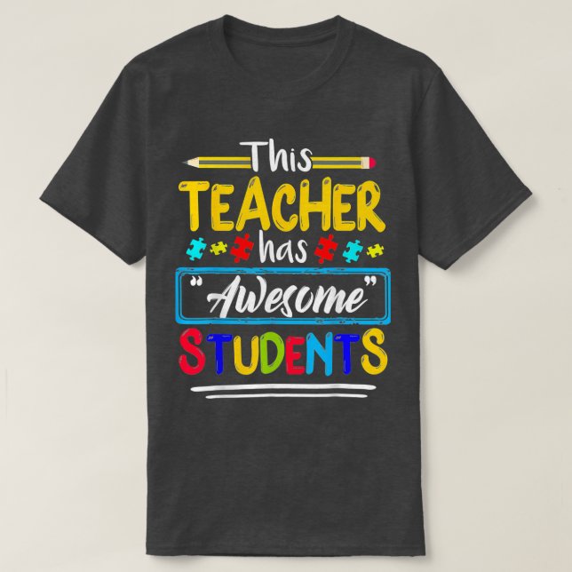 Camiseta Sensibilización sobre el autismo que este profesor (Diseño del anverso)