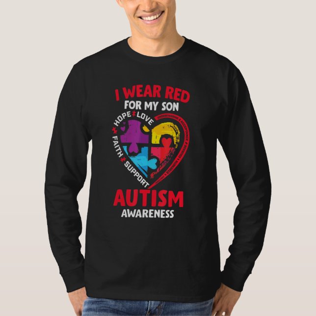 Camiseta Sensibilización sobre el autismo que uso en rojo p (Anverso)