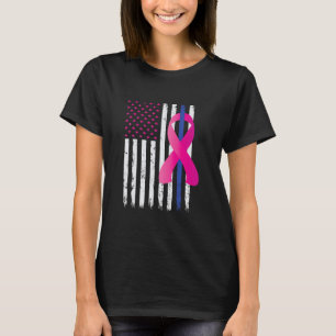 Camiseta Sensibilización sobre el cáncer de mama Línea Azul