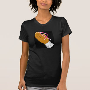 Camiseta Sensibilización sobre el cáncer de mama Manos reza