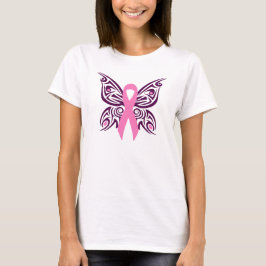 Camiseta Sensibilización sobre el cáncer de mama Mariposa
