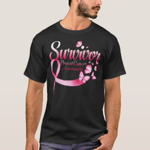 Camiseta Sensibilización sobre el cáncer de mama Mariposas 