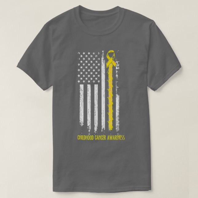 Camiseta Sensibilización sobre el cáncer infantil Bandera d (Diseño del anverso)