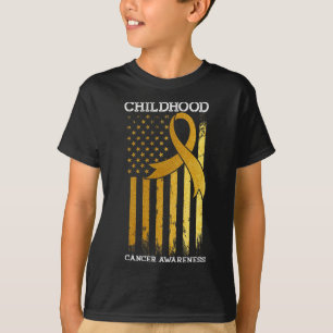 Camiseta Sensibilización sobre el cáncer infantil Bandera d