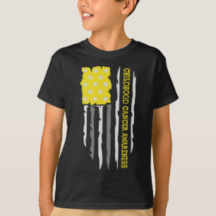 Camiseta Sensibilización sobre el cáncer infantil Bandera e