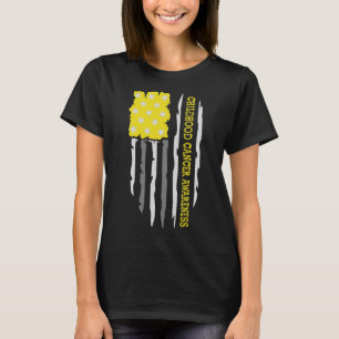 Camiseta Sensibilización sobre el cáncer infantil Bandera e