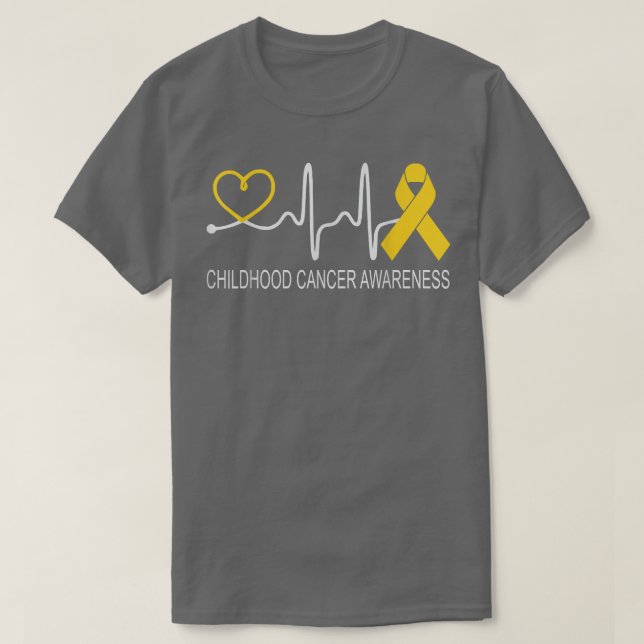 Camiseta Sensibilización sobre el cáncer infantil Cinta dor (Diseño del anverso)