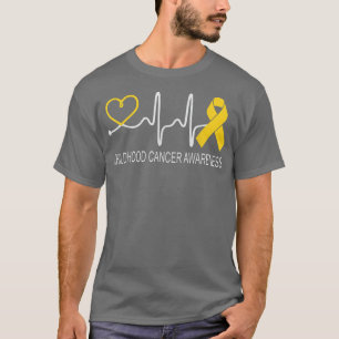 Camiseta Sensibilización sobre el cáncer infantil Cinta dor