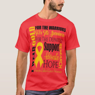 Camiseta Sensibilización sobre el cáncer infantil y el oro 