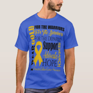 Camiseta Sensibilización sobre el cáncer infantil y el oro