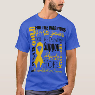 Camiseta Sensibilización sobre el cáncer infantil y el oro