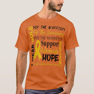 Camiseta Sensibilización sobre el cáncer infantil y el oro