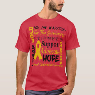 Camiseta Sensibilización sobre el cáncer infantil y el oro 