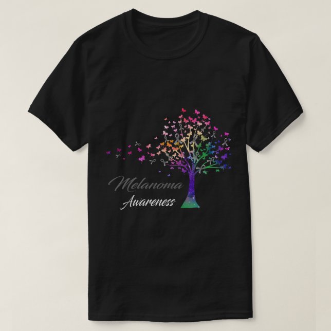 Camiseta Sensibilización sobre el Melanoma de la cinta de á (Diseño del anverso)