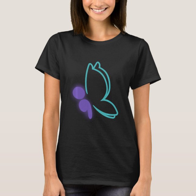 Camiseta Sensibilización sobre el suicidio en mariposa de c (Anverso)
