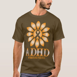 Camiseta Sensibilización sobre el TDAH Cinta de girasol par