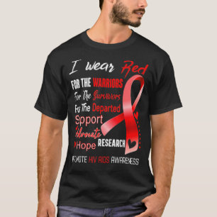 Camiseta Sensibilización Sobre El Vih/Sida Que Uso En Rojo