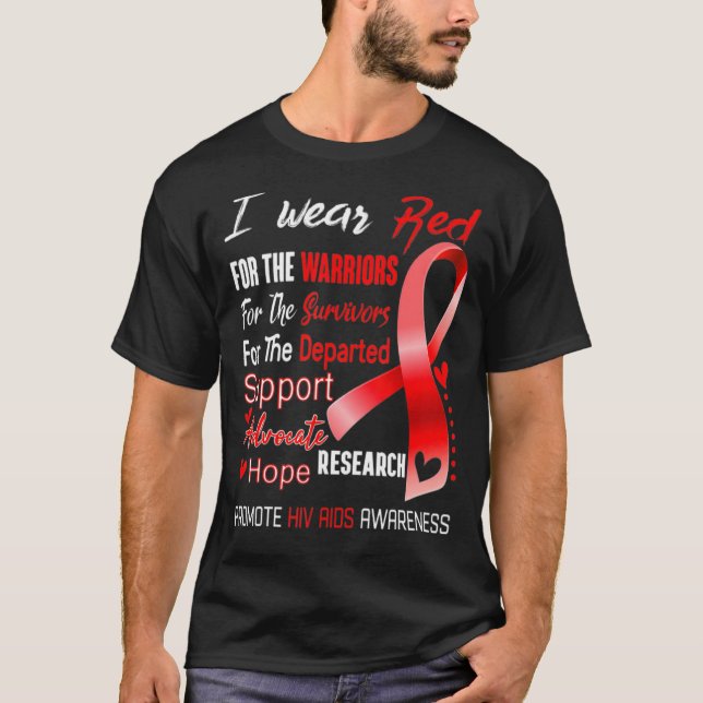 Camiseta Sensibilización Sobre El Vih/Sida Que Uso En Rojo  (Anverso)