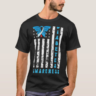 Camiseta Sensibilización sobre la diabetes Bandera Azul de 