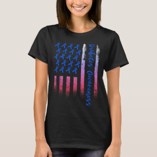 Camiseta Sensibilización sobre la diabetes Cinta Azul Bande