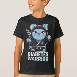 Camiseta Sensibilización sobre la diabetes Cinta azul Ninja