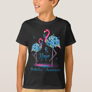 Camiseta Sensibilización sobre la diabetes en flamingo