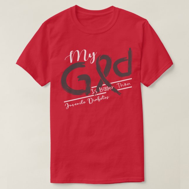 Camiseta Sensibilización sobre la diabetes juvenil Mi Dios  (Diseño del anverso)