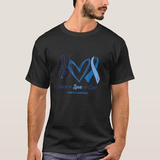 Camiseta Sensibilización sobre la diabetes T1d Amor Cuidado (Anverso)