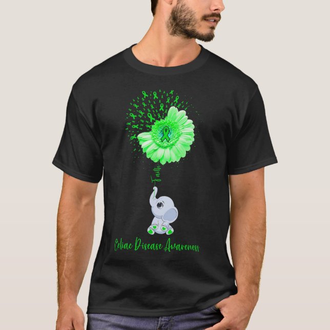 Camiseta Sensibilización sobre la enfermedad celíaca Flor e (Anverso)