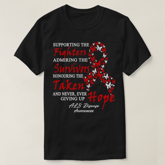 Camiseta Sensibilización sobre la Enfermedad de ALS apoyand (Diseño del anverso)