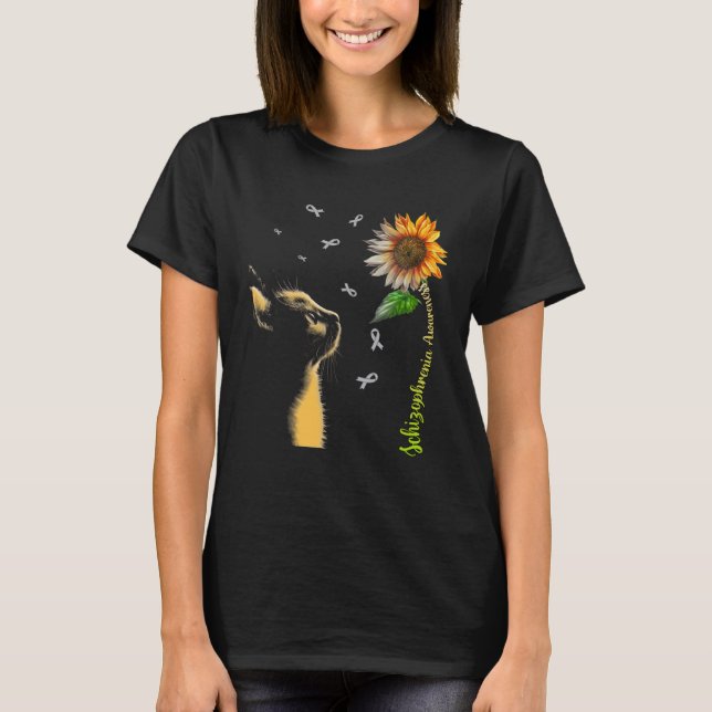 Camiseta Sensibilización sobre la esquizofrenia del girasol (Anverso)