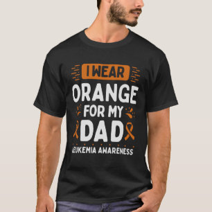 Camiseta Sensibilización sobre la leucemia de papá Naranja