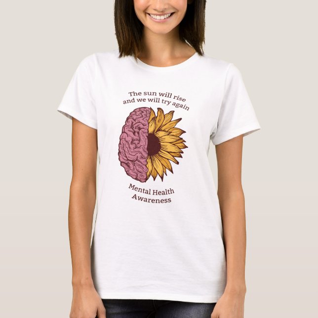Camiseta Sensibilización sobre la salud mental Cerebro del  (Anverso)