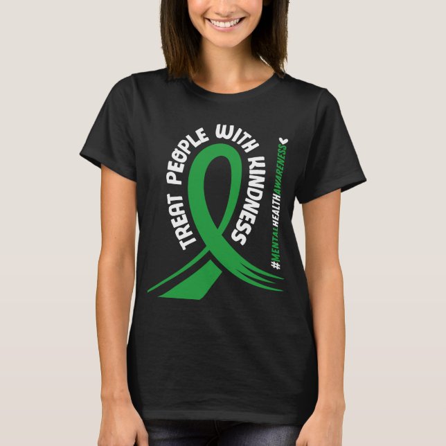 Camiseta Sensibilización sobre la salud mental Cinta verde  (Anverso)