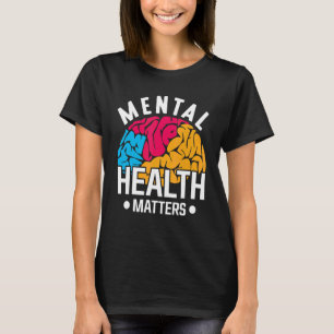 Camiseta Sensibilización sobre la salud mental en el cerebr